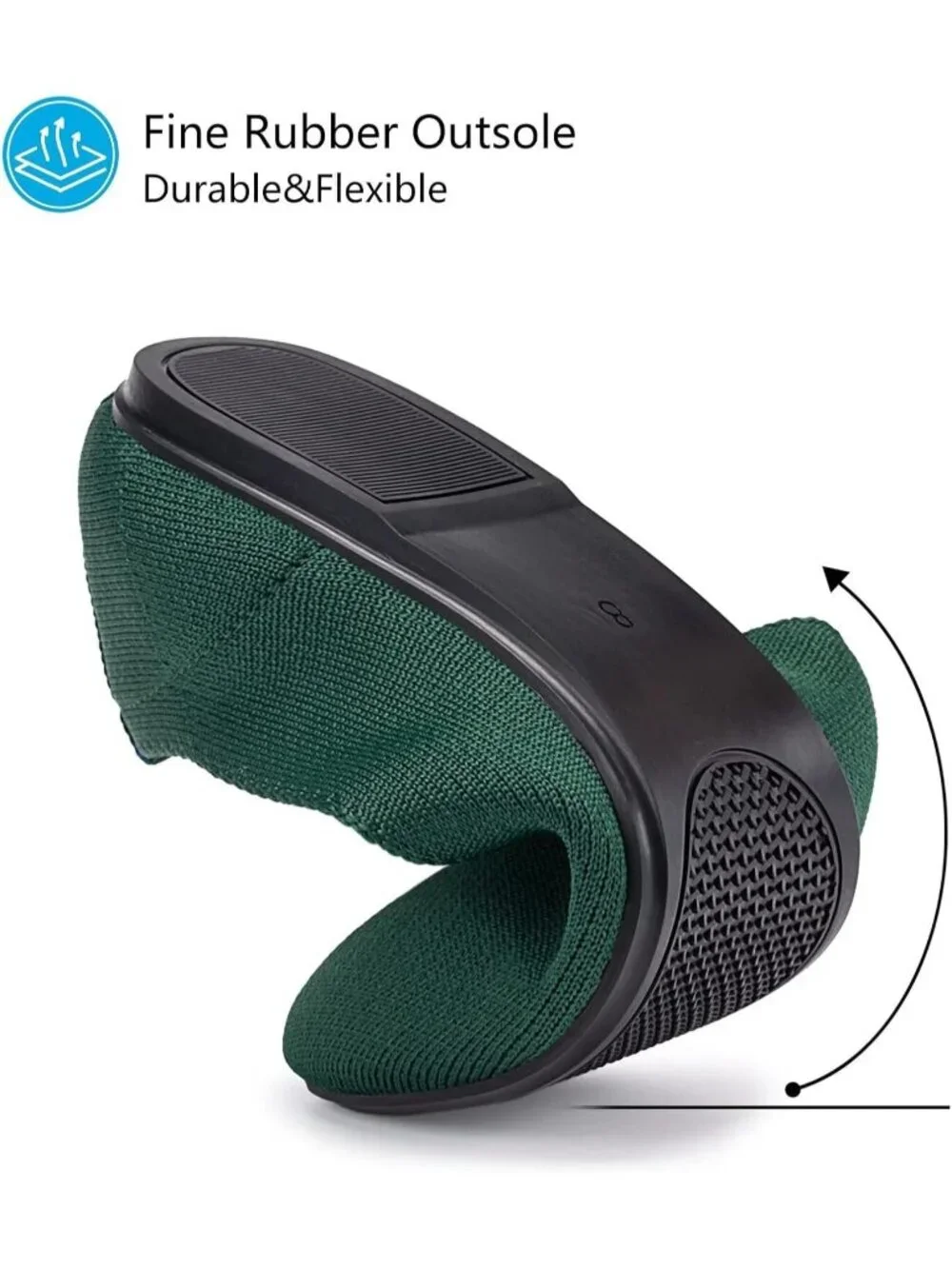 Women's Green Round Toe Knit Dress Low Wedge Slip On Ballerina Ballet Flat Shoes